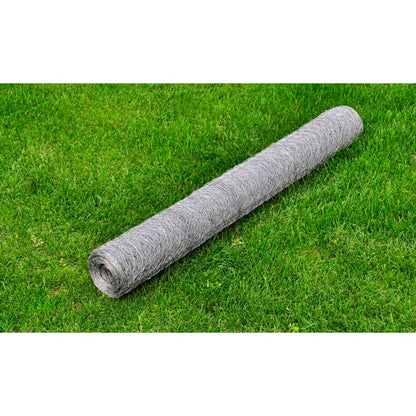 Kippengaas 25x0,5 m gegalvaniseerd staal zilverkleurig 0.5 m