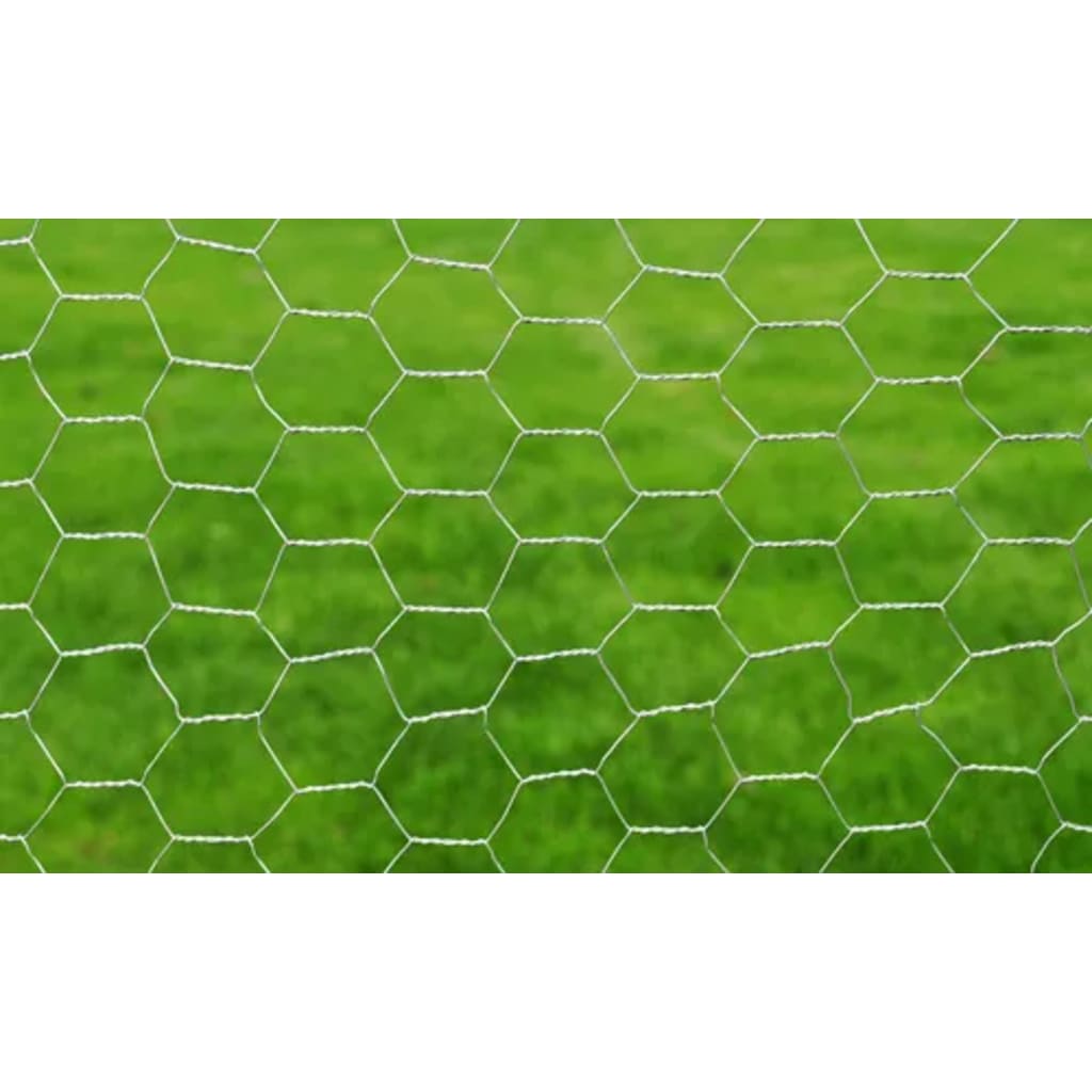 Kippengaas 25X0,5 M Gegalvaniseerd Staal Kleurig Zilver 0.5 m