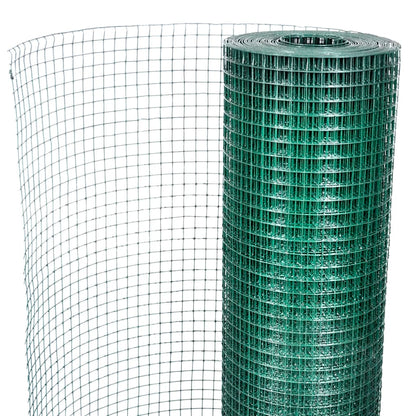 Kippengaas 10x1 m gegalvaniseerd staal met PVC-coating groen