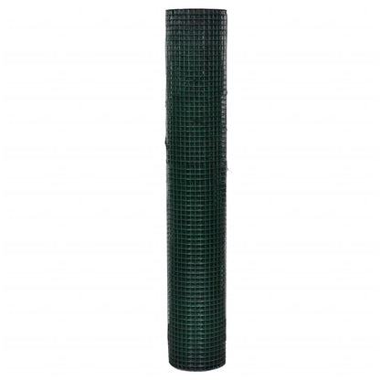 Kippengaas 10x1 m gegalvaniseerd staal met PVC-coating groen
