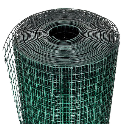 Kippengaas 10x1 m gegalvaniseerd staal met PVC-coating groen