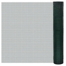 Kippengaas 10x1 m gegalvaniseerd staal met PVC-coating groen