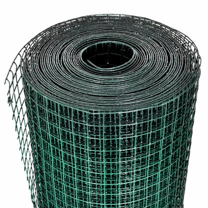 Kippengaas 10x1 m gegalvaniseerd staal met PVC-coating groen
