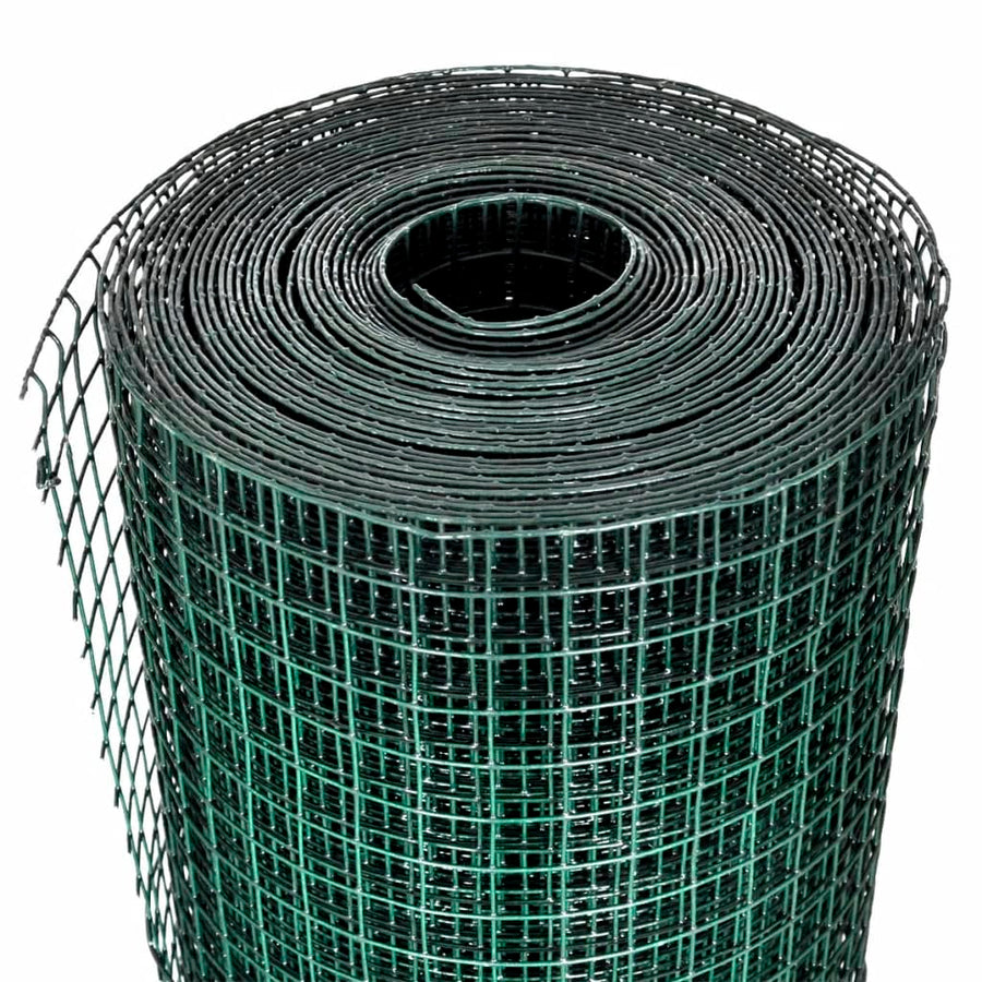 Kippengaas 10x1 m gegalvaniseerd staal met PVC-coating groen