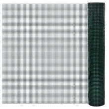 Kippengaas 25x1 m gegalvaniseerd staal met PVC-coating groen
