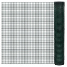 Kippengaas 25x1 m gegalvaniseerd staal met PVC-coating groen