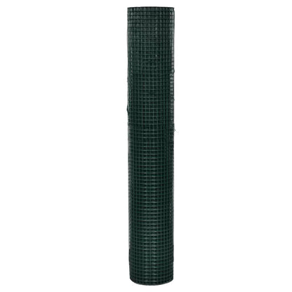 Kippengaas 25x1 m gegalvaniseerd staal met PVC-coating groen