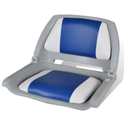 Bootstoel opklapbaar blauw wit kussen 48x51x41 cm