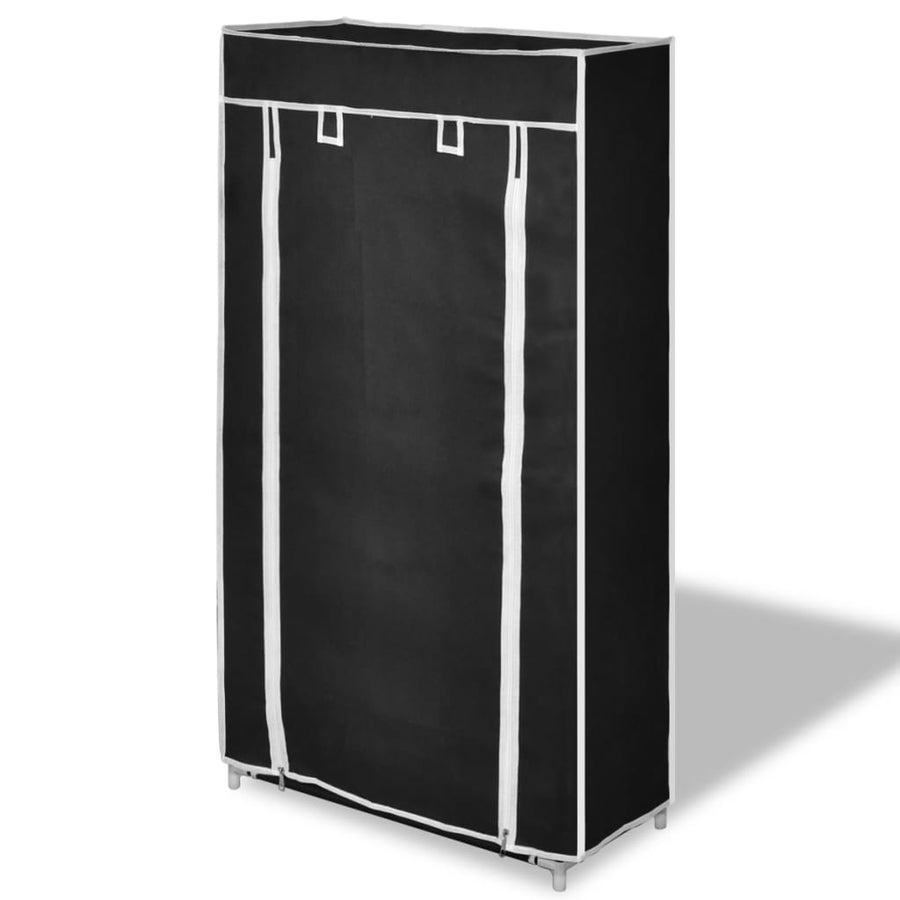 Schoenenkast Met Hoes 58X28X106 Stof Zwart