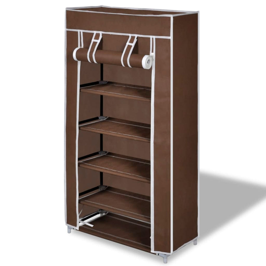 Schoenenkast Met Hoes 58X28X106 Stof Zwart