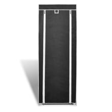 Schoenenkast Met Hoes 57X29X162 Stof Zwart