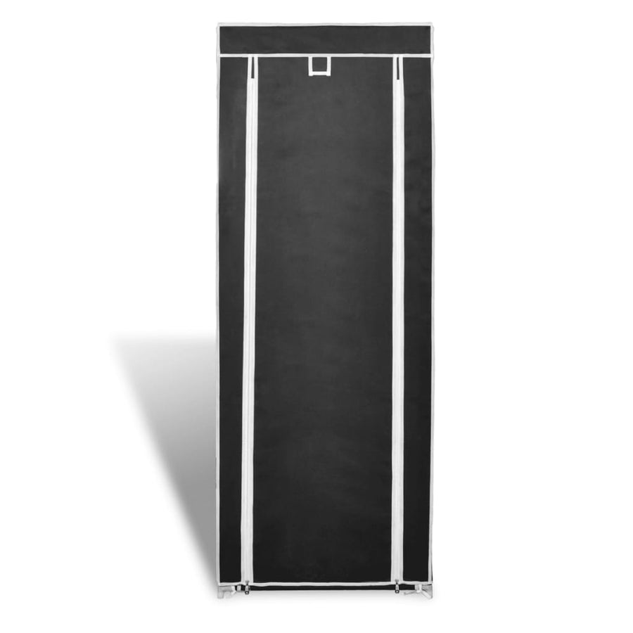 Schoenenkast Met Hoes 57X29X162 Stof Zwart