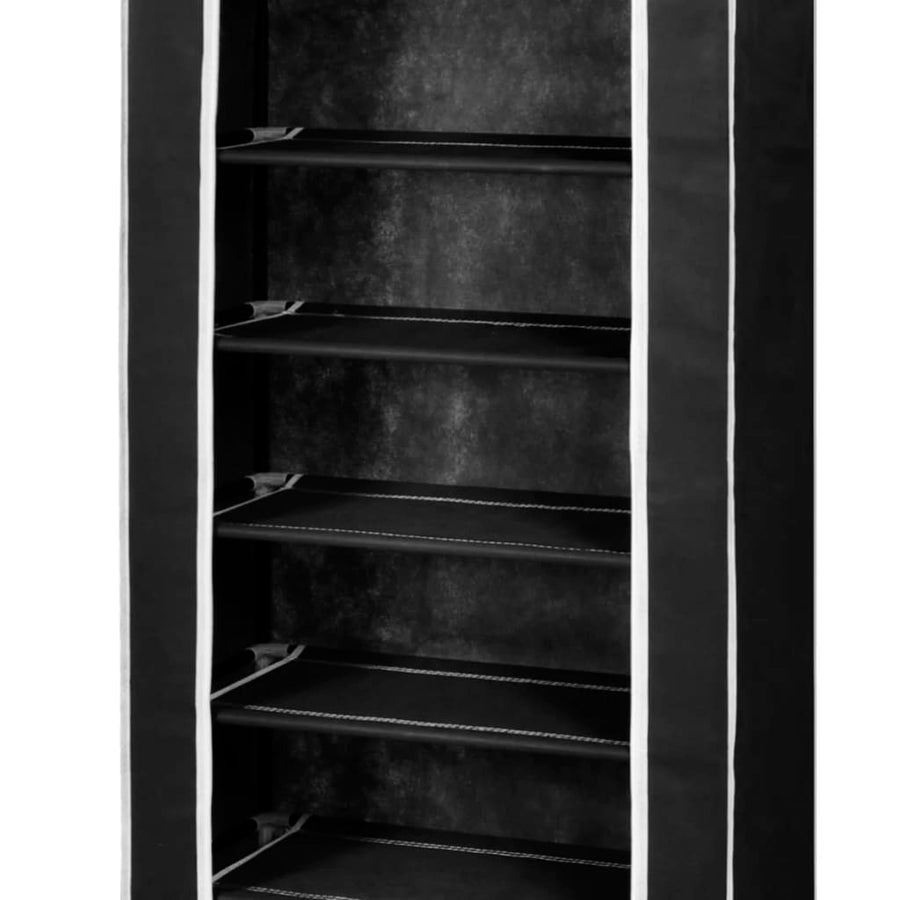 Schoenenkast Met Hoes 57X29X62 Stof Zwart