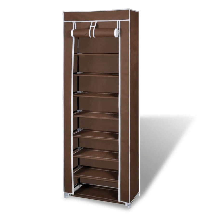 Schoenenkast Met Hoes 57X29X162 Stof Zwart