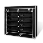 Schoenenkast met hoes 115x28x110 cm zwart