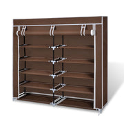 Schoenenkast 115x28x110 cm stof bruin