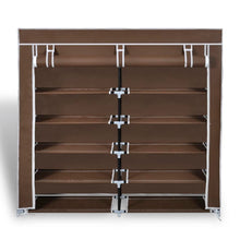 Schoenenkast met hoes 115x28x110 stof bruin Bruin