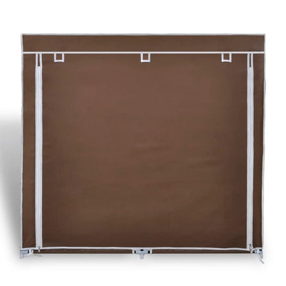 Schoenenkast met hoes 115x28x110 stof bruin Bruin