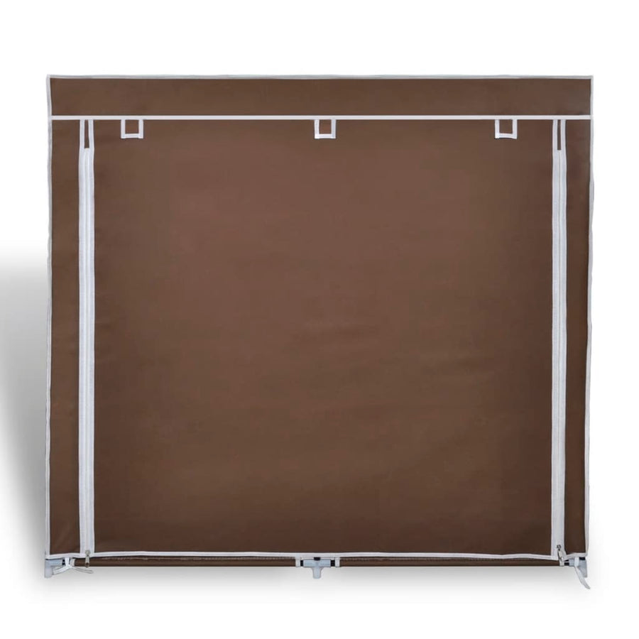 Schoenenkast met hoes 115x28x110 stof bruin Bruin