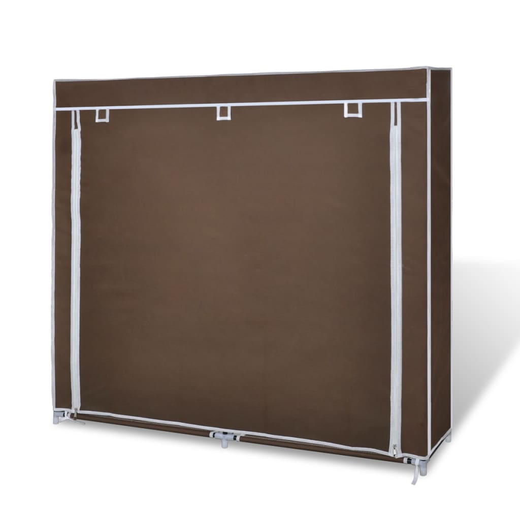 Schoenenkast met hoes 115x28x110 stof bruin Bruin