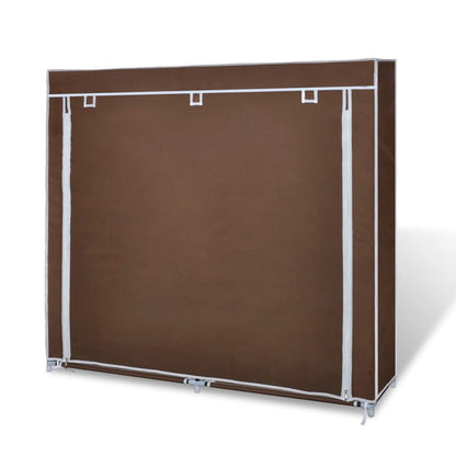 Schoenenkast met hoes 115x28x110 stof bruin Bruin