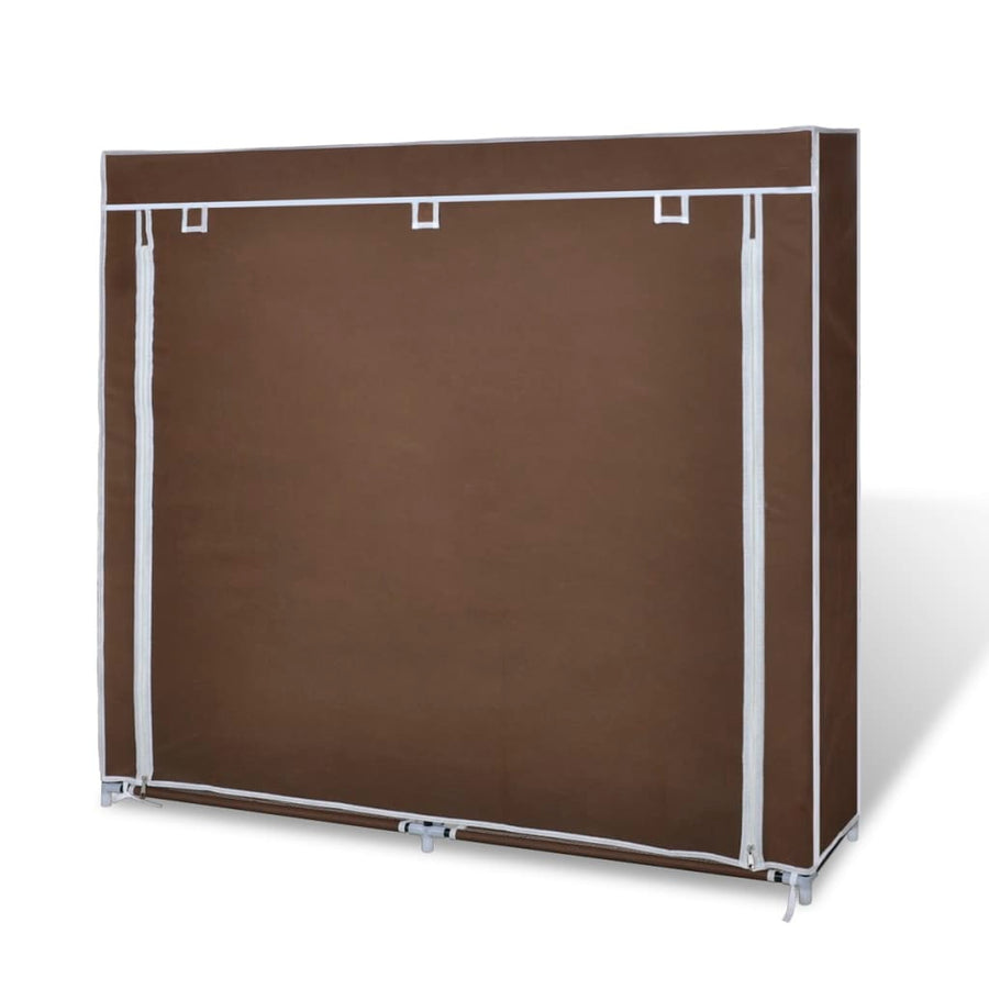 Schoenenkast met hoes 115x28x110 stof bruin Bruin