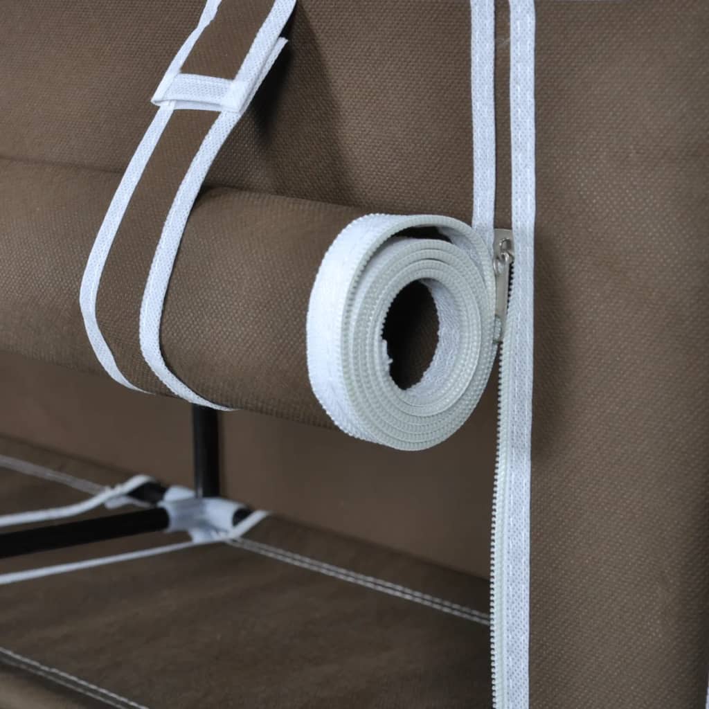 Schoenenkast met hoes 115x28x110 stof bruin Bruin