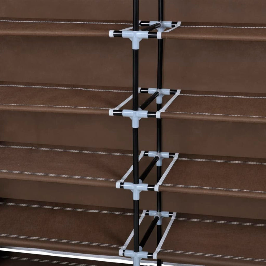 Schoenenkast met hoes 115x28x110 stof bruin Bruin