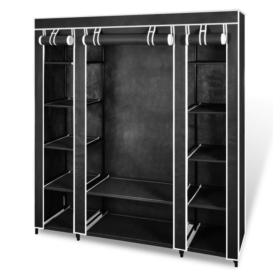 Kledingkast Met Vakken En Stangen 45X50X76 Cm Stof Zwart