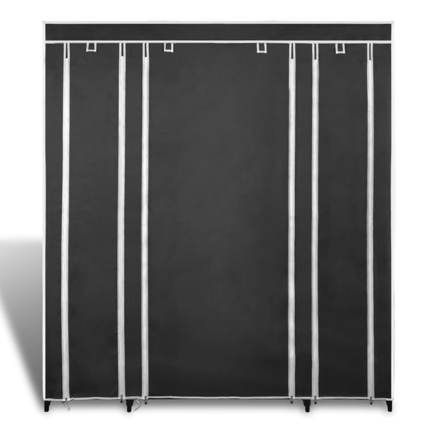 Kledingkast Met Vakken En Stangen 45X50X76 Cm Stof Zwart