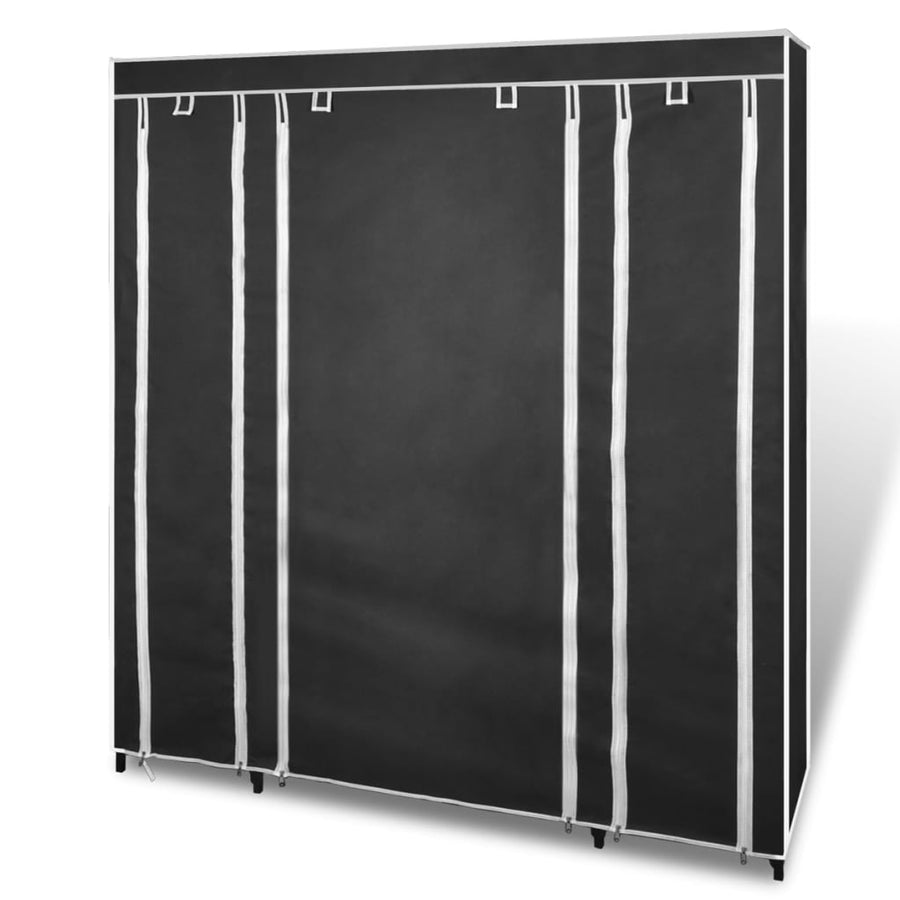 Kledingkast Met Vakken En Stangen 45X50X76 Cm Stof Zwart