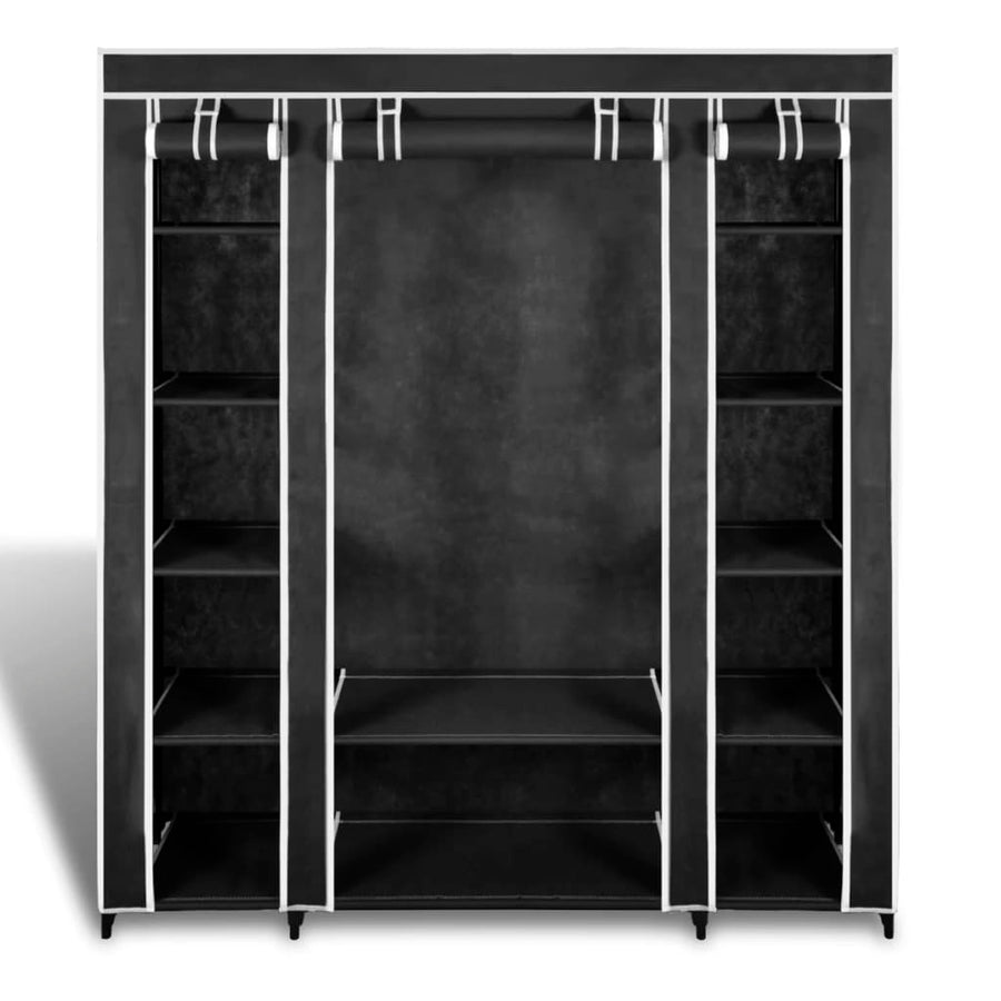 Kledingkast Met Vakken En Stangen 45X50X76 Cm Stof Zwart