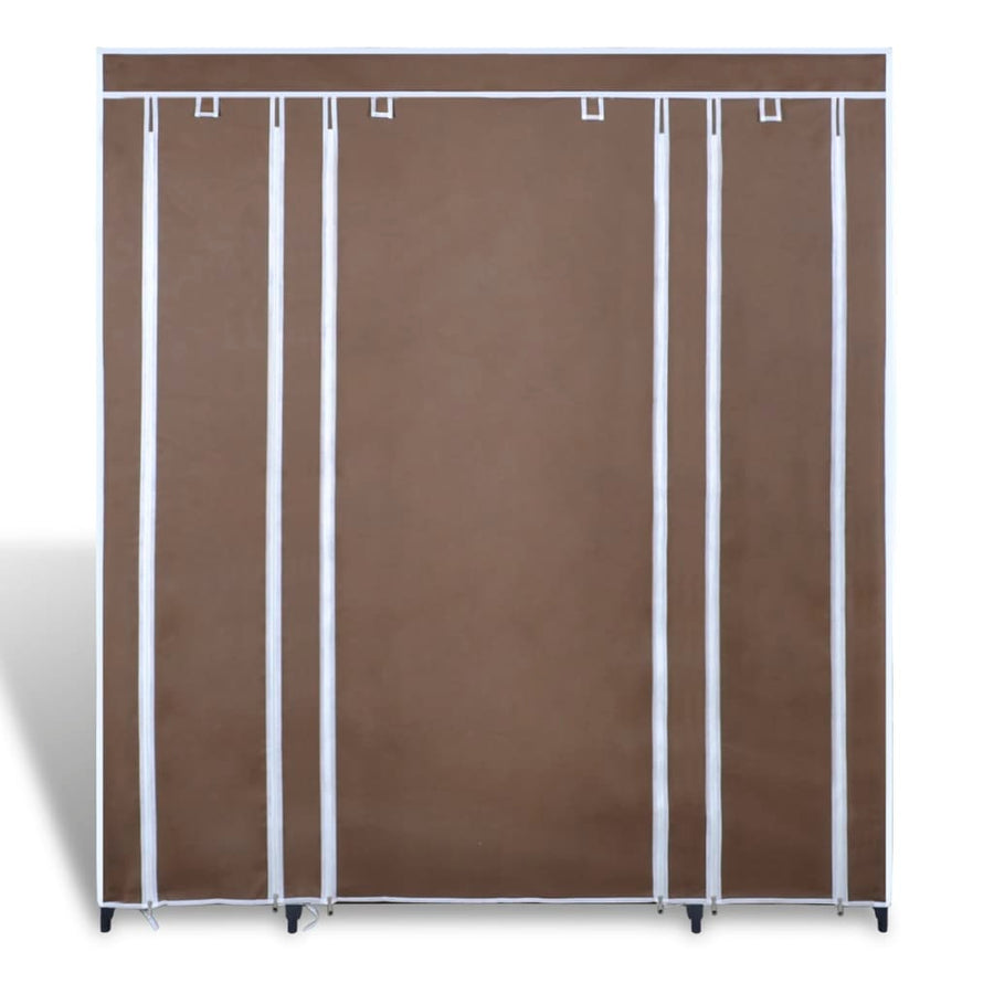 Kledingkast Met Vakken En Stangen 45X50X76 Cm Stof Bruin