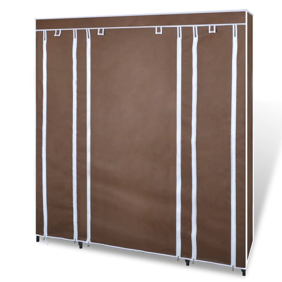 Kledingkast Met Vakken En Stangen 45X50X76 Cm Stof Bruin