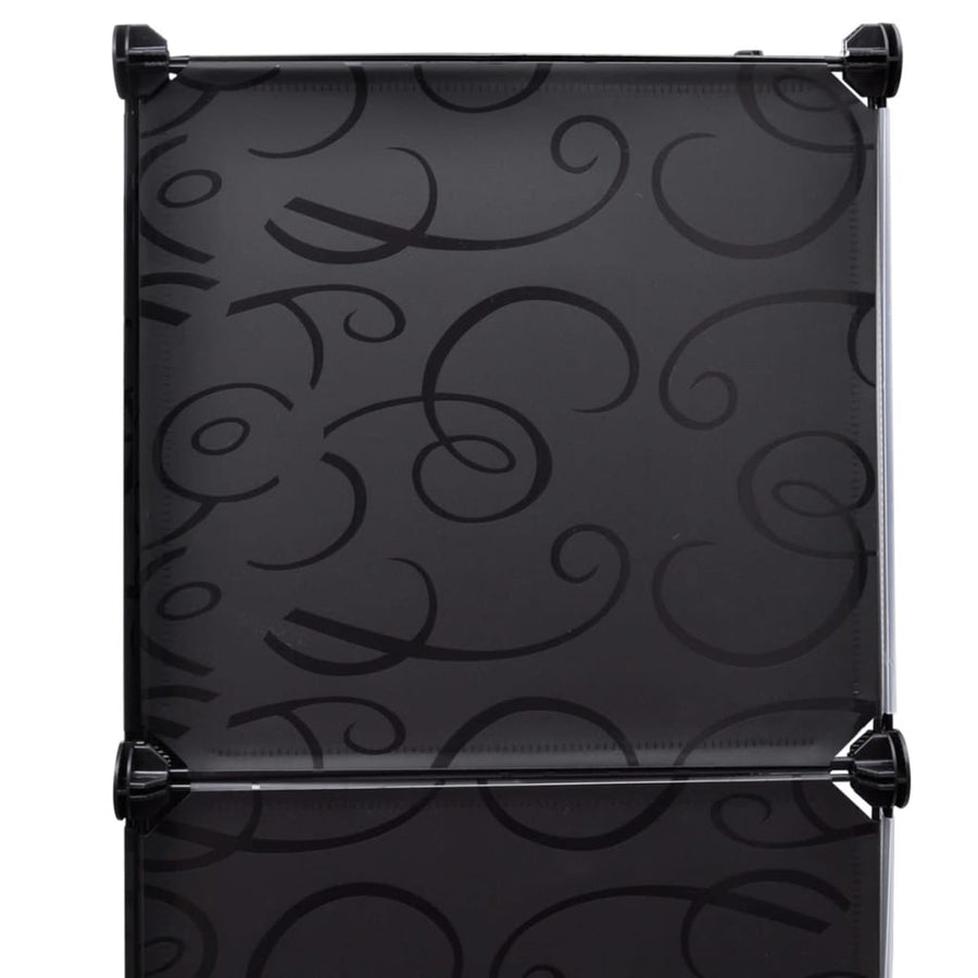 Kast Met 9 Vakken Modulair 37X5X50 Cm 9 compartimenten Zwart en wit