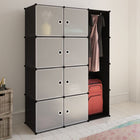 Cabinet with 9 Compartments Modular 109x36.5x143 cm Black and White
