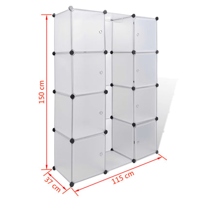 Kast Met Modulair 37X5X50 Cm 9 compartimenten Wit