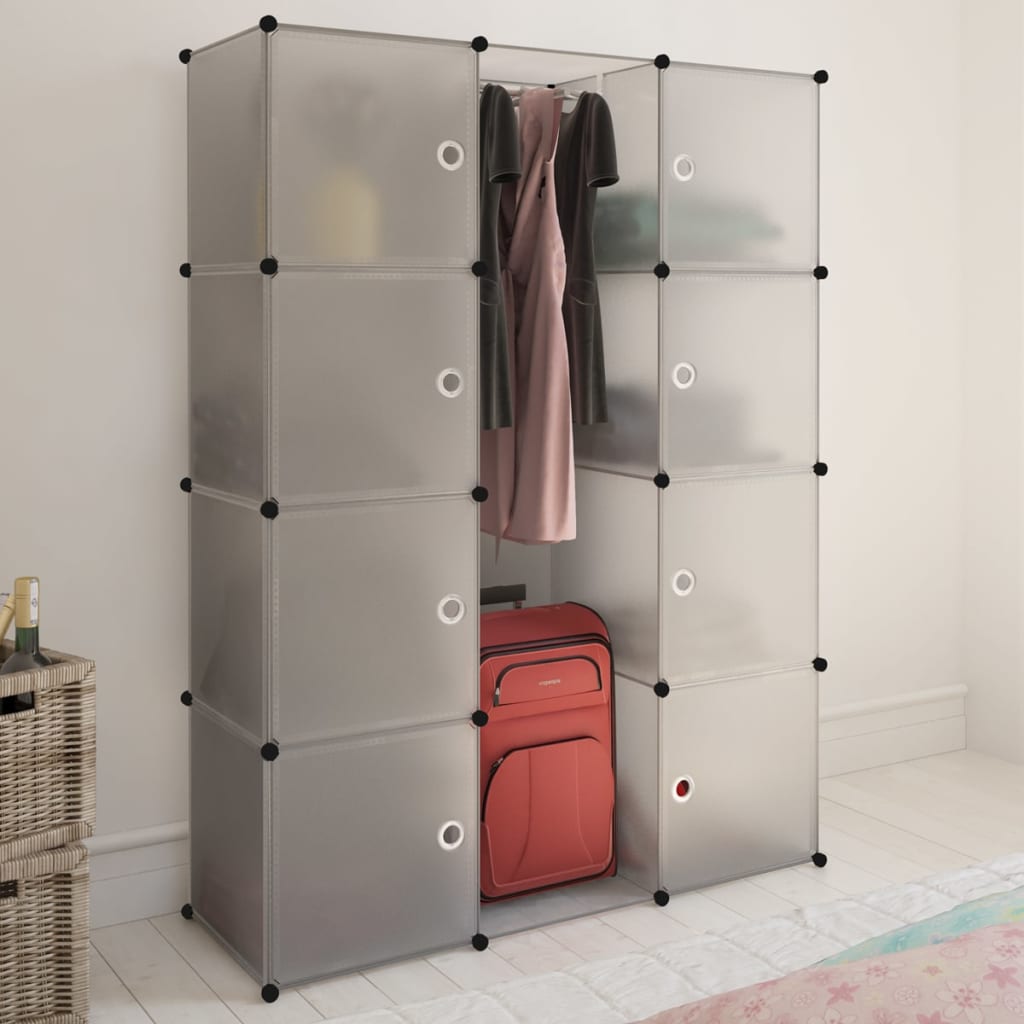 Kast Met Modulair 37X5X50 Cm 9 compartimenten Wit