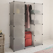 Cupboard with 9 compartments modular 109x36.5x143 cm white