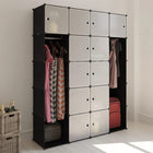 Modular cabinet with 14 compartments 37x146x180.5 cm black and white