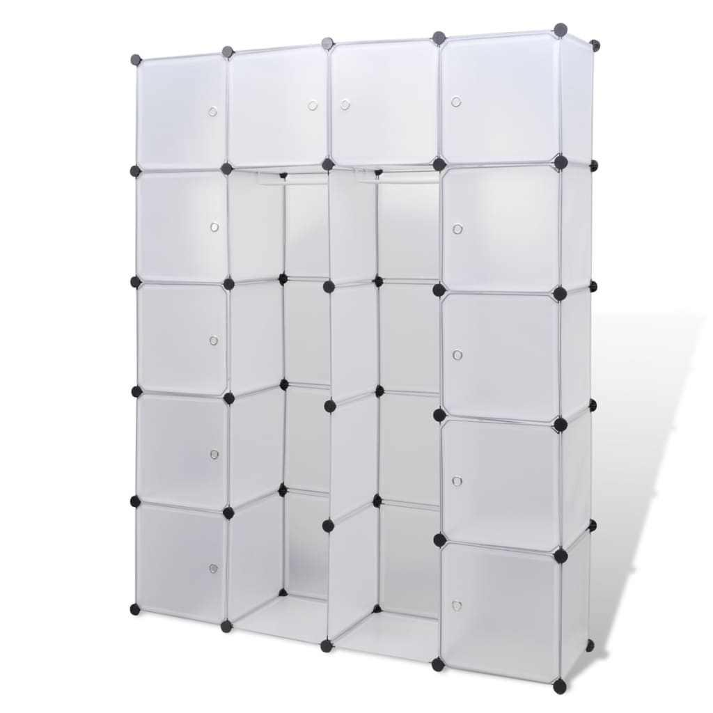 Modulaire Kast Met 4 Compartimenten 37 X 46 X 80,5 Cm 14 compartimenten Wit