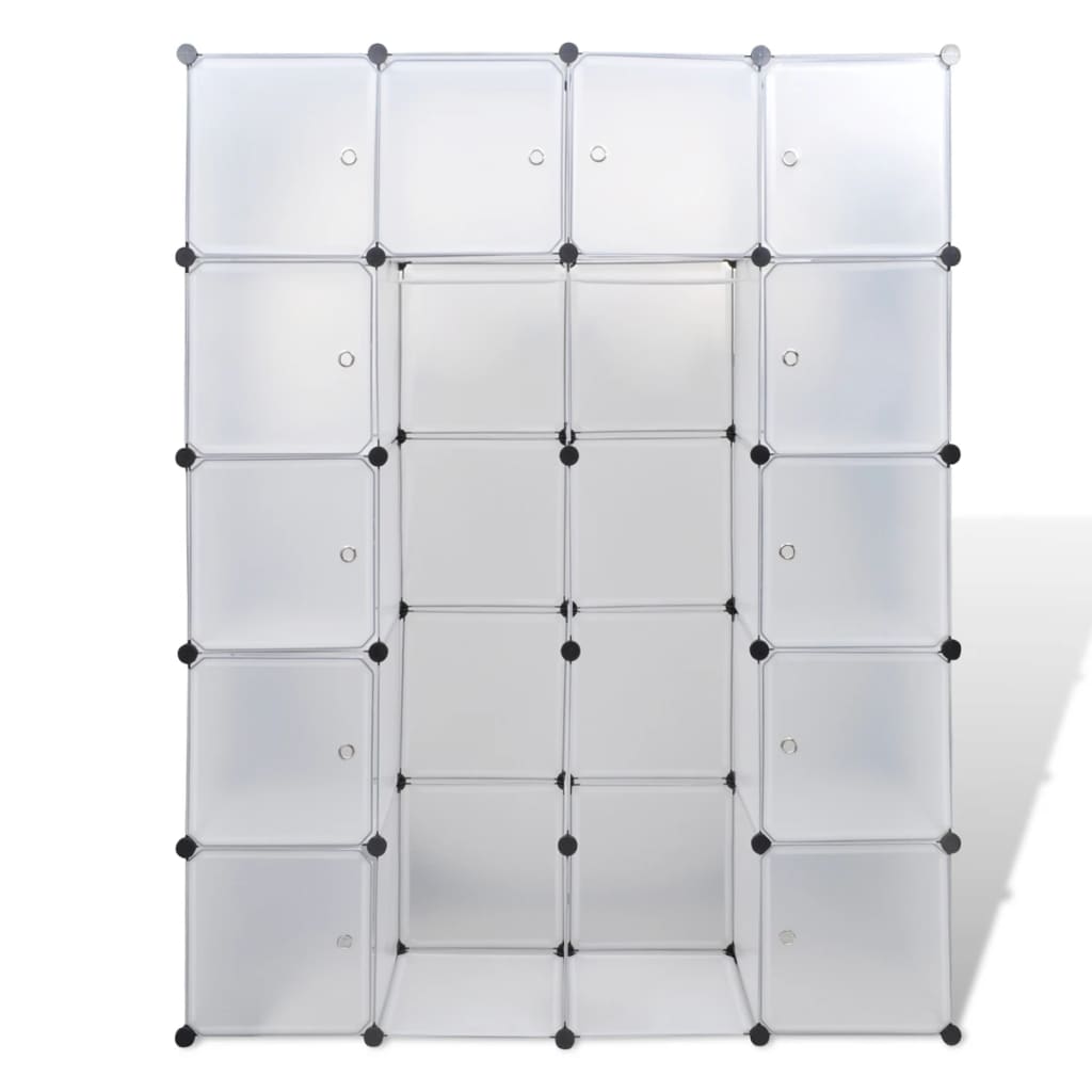 Modulaire Kast Met 4 Compartimenten 37 X 46 X 80,5 Cm 14 compartimenten Wit