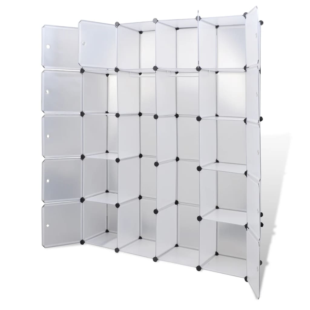 Modulaire Kast Met 4 Compartimenten 37 X 46 X 80,5 Cm 14 compartimenten Wit