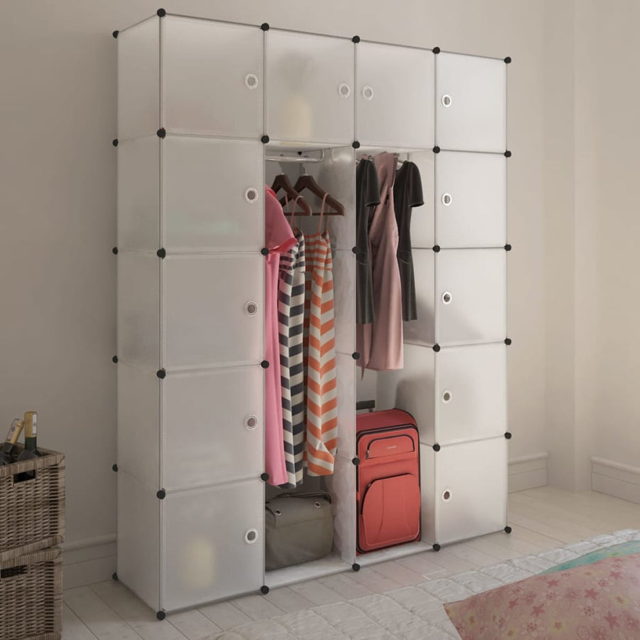 Modulaire Kast Met 4 Compartimenten 37 X 46 X 80,5 Cm 14 compartimenten Wit