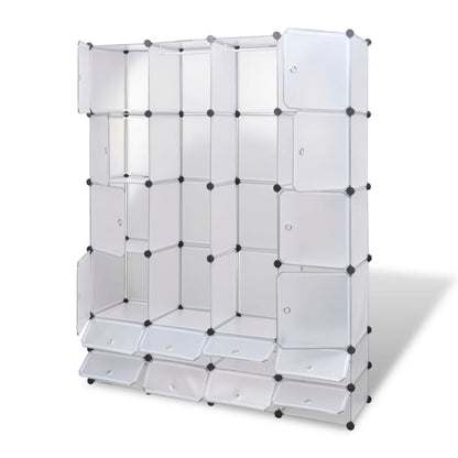 Modulaire Kast Met 18 Compartimenten Wit 37 X 146 X 180,5 Cm