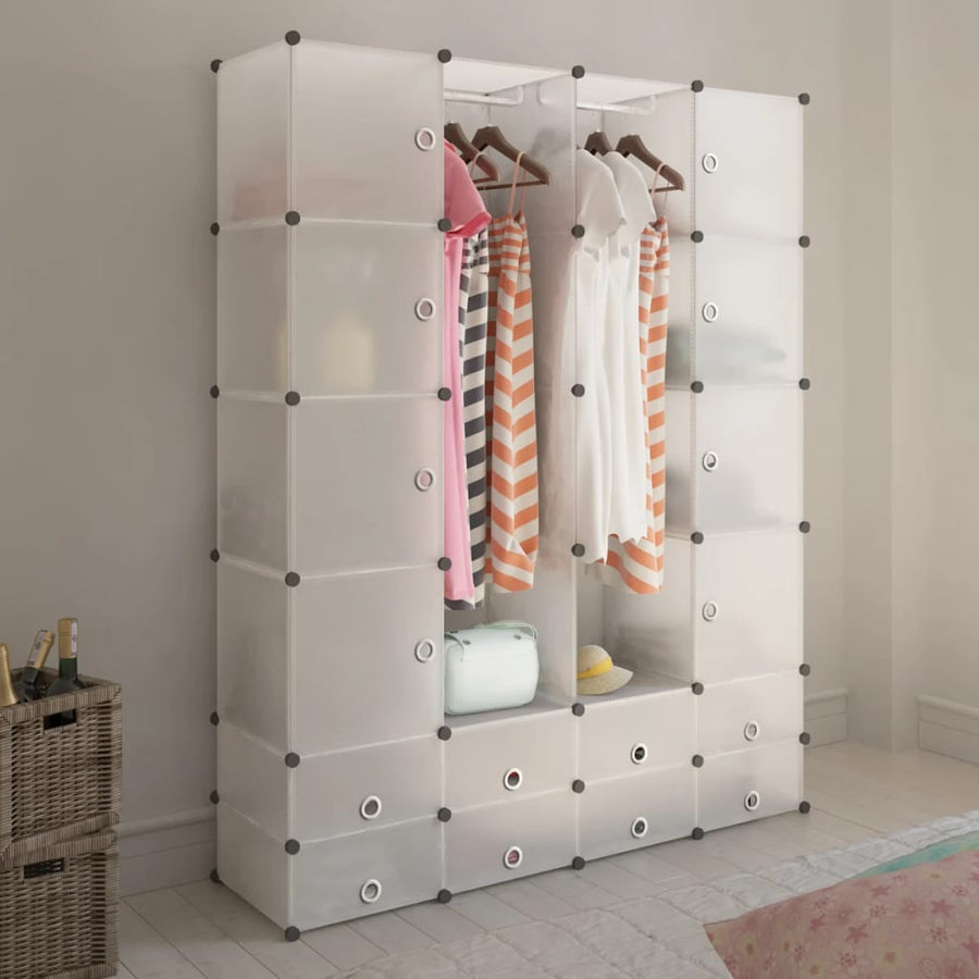 Modulaire Kast Met 18 Compartimenten Wit 37 X 146 X 180,5 Cm
