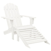 Tuinstoel met hocker massief hout wit