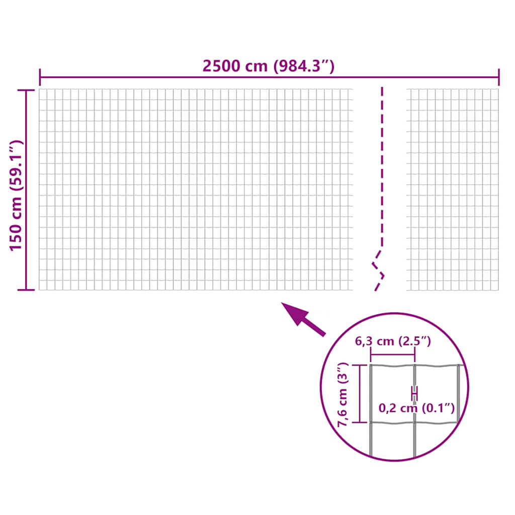 Euro Hek 25X1,5 M Staal Groen 1.5 m