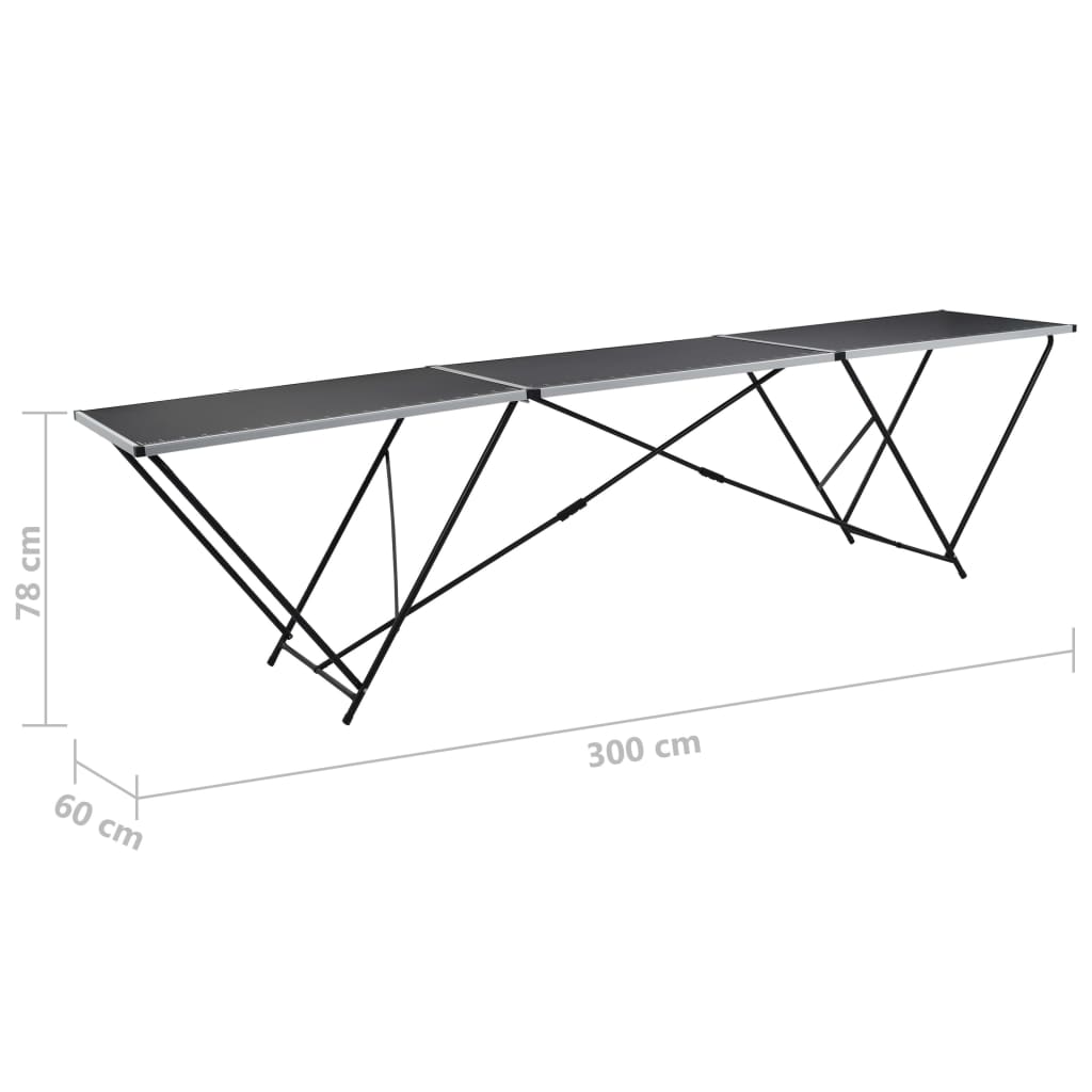 Behangtafel Inklapbaar 300X60X78 Cm Mdf En Aluminium 300 cm