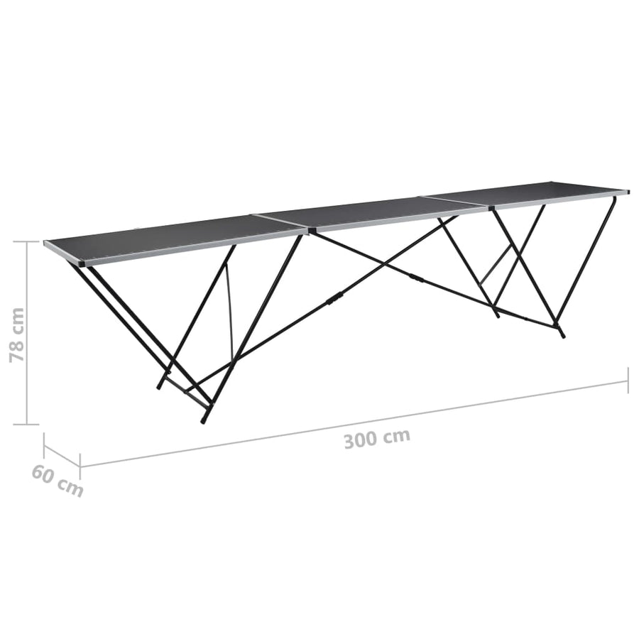 Behangtafel Inklapbaar 300X60X78 Cm Mdf En Aluminium 300 cm